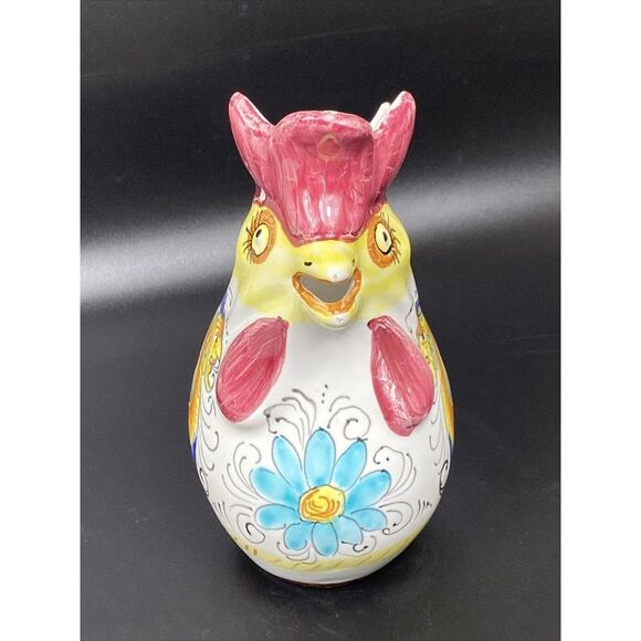Williams Sonoma Rooster Pitcher 8.5" Deruta Ceramic Grande Cuisine Italy Dragon - Picture 3 of 7